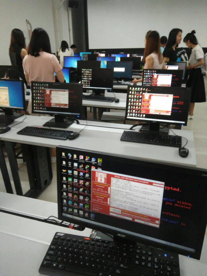 学校电脑中了windows wannacry勒索病毒